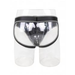 Rude Rider Neoprene Briefs Open Back Bottoms Black/Grey (T7475)