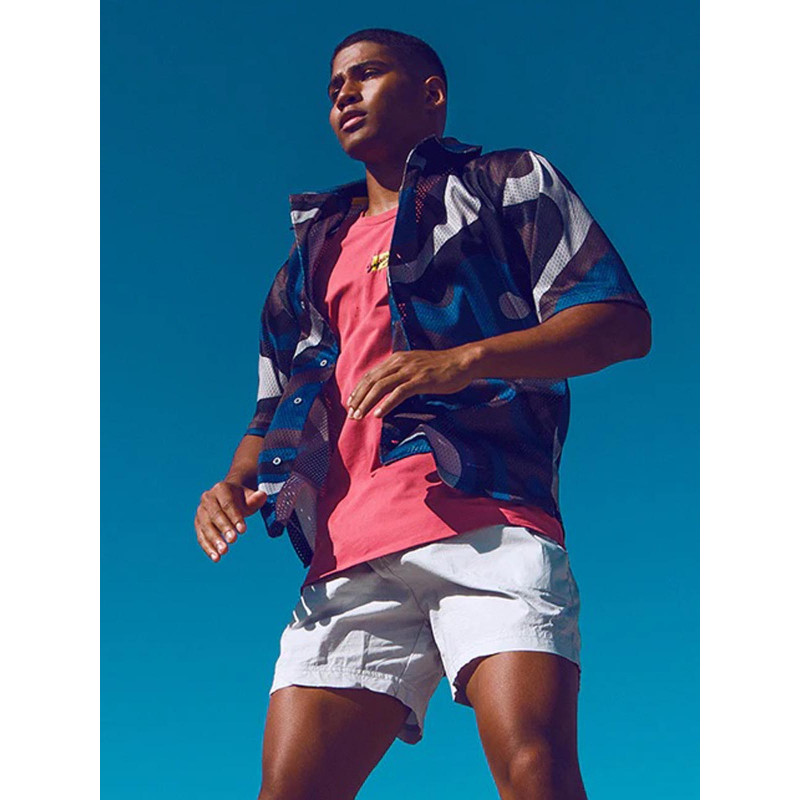 Supawear Short Sleeve Mesh Shirt Blue Combo Print (T8847)