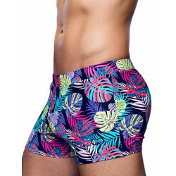 2Eros Print Bondi Bar Beach Swim Trunks V60 Monstera Black (Series 2) (T8917)