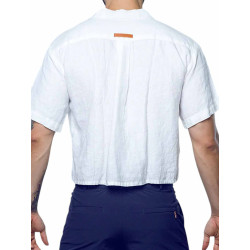 2eros Cropped Linen Shirt White (T9772)