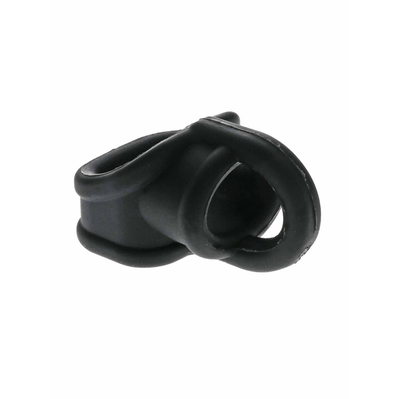 RudeRider Liquid Silicone Cock & Ball Splitter Black (T9735)