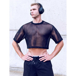 Supawear Mesh Oversized Crop Tee T-Shirt Black (T9572)