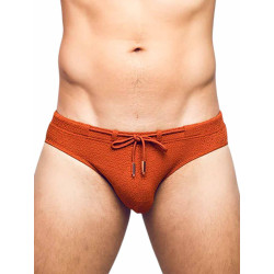 2Eros V30 Textured Swim Brief Signet Carmine (T9887)
