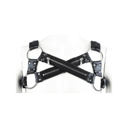 Neoprene Bulldog Chest Harness Black Adjustable (T9078)