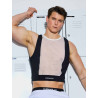 Supawear Mesh Dual Tone Crop Tank Black & White (T9983)