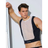 Supawear Mesh Dual Tone Crop Tank Black & White (T9983)