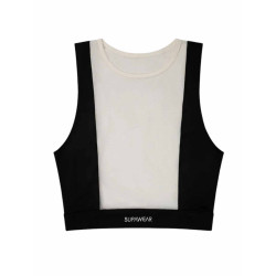 Supawear Mesh Dual Tone Crop Tank Black & White (T9983)
