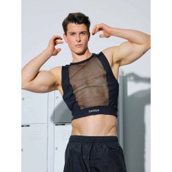 Supawear Mesh Monotone Crop Tank Black (T9984)