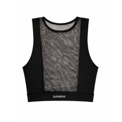 Supawear Mesh Monotone Crop Tank Black (T9984)