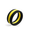 RudeRider Soft Silicone Cockring Black/Yellow (T9937)