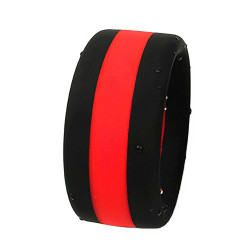 RudeRider Soft Silicone Cockring Black/Red (T9938)