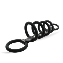Rude Rider 6-Cockring-Strap Silicone Black (T9939)