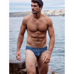 2Eros V10 Print Swim Brief Naiad Navy (T11219)