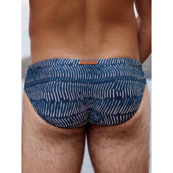 2Eros V10 Print Swim Brief Naiad Navy (T11219)
