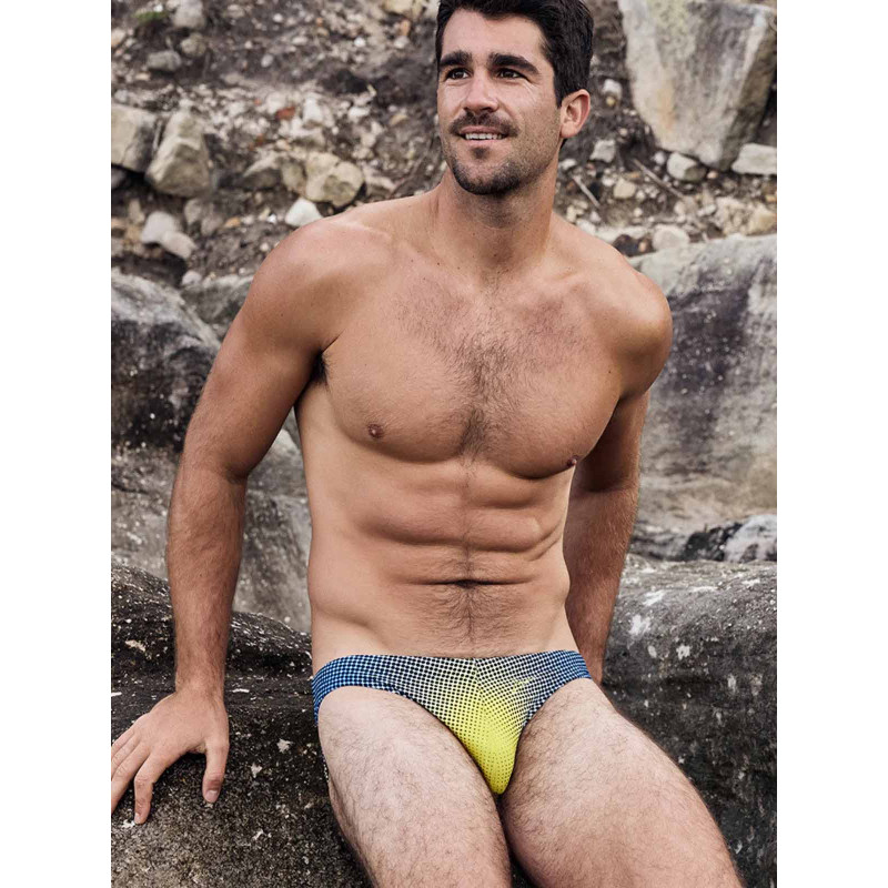 2Eros V20 Printed Swim Brief Comic Yellow/Navy (T11213)