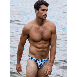 2eros V20 Printed Swim Brief Aqua Navy (T11231)