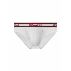 Supawear Ribbed Varsity Brief Underwear White (T11233)