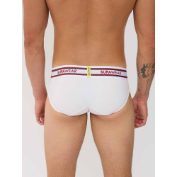 Supawear Ribbed Varsity Brief Underwear White (T11233)