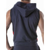ToF Paris Zipped Sleeveless Hoodie Navy (T9479)