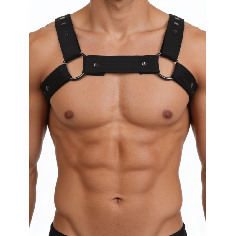 Neoprene Sport Muscle Harness Black Adjustable (T9079)