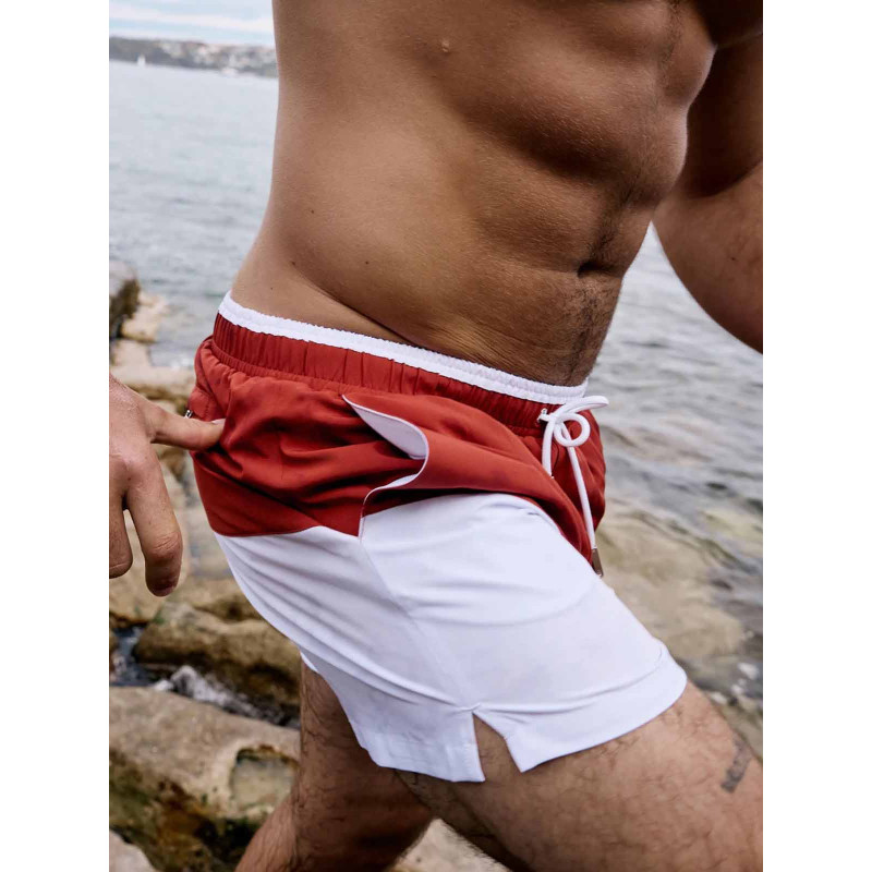 2eros S70 Colour-Blocked Byron Shorts Calypso White/Terracotta (T11667)