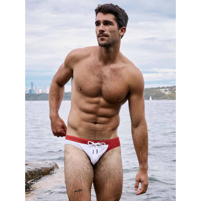 2eros V10 Colour-Blocked Swim Brief Calypso White/Terracotta (T11669)