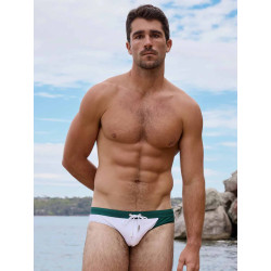 2eros V10 Colour-Blocked Swim Brief Calypso White/Green (T11670)