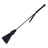 Rouge Leather Tasselled Riding Crop Black (T11335)