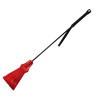 Rouge Leather Tasselled Riding Crop Black (T11335)