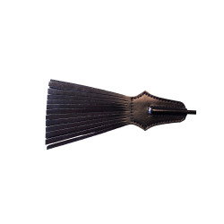 Rouge Leather Tasselled Riding Crop Black (T11335)