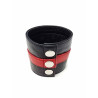 Rouge Leather Wrist Band Wallet with Stripe Black/Red (T11490)