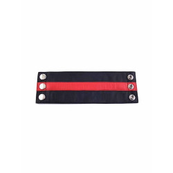 Rouge Leather Wrist Band Wallet with Stripe Black/Red (T11490)
