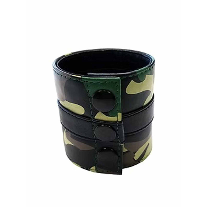 Rouge Leather Wrist Band Wallet with Stripe Black/Camo (T11492)