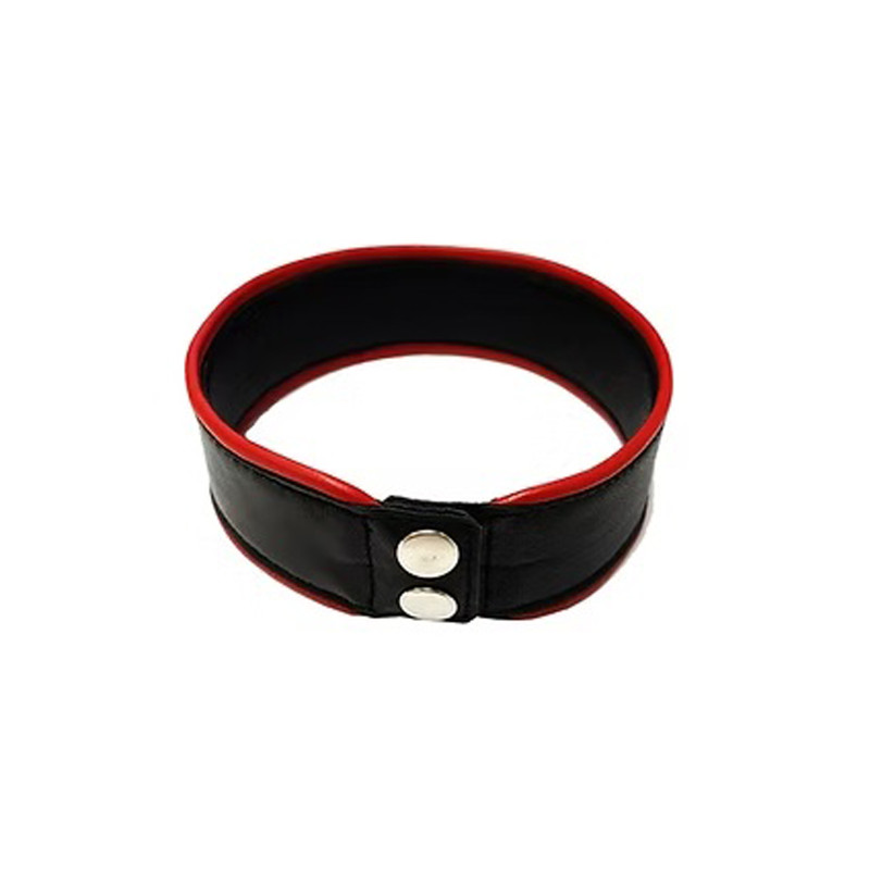 Rouge Leather Arm Band with Piping Black/Red (T11282)