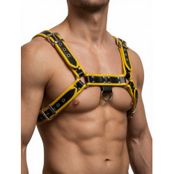 Rouge Leather O.T.H Front Harness Black with Yellow Piping (T11379)