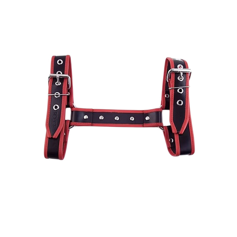 Rouge Leather Halter Harness Black/Red (T11383)