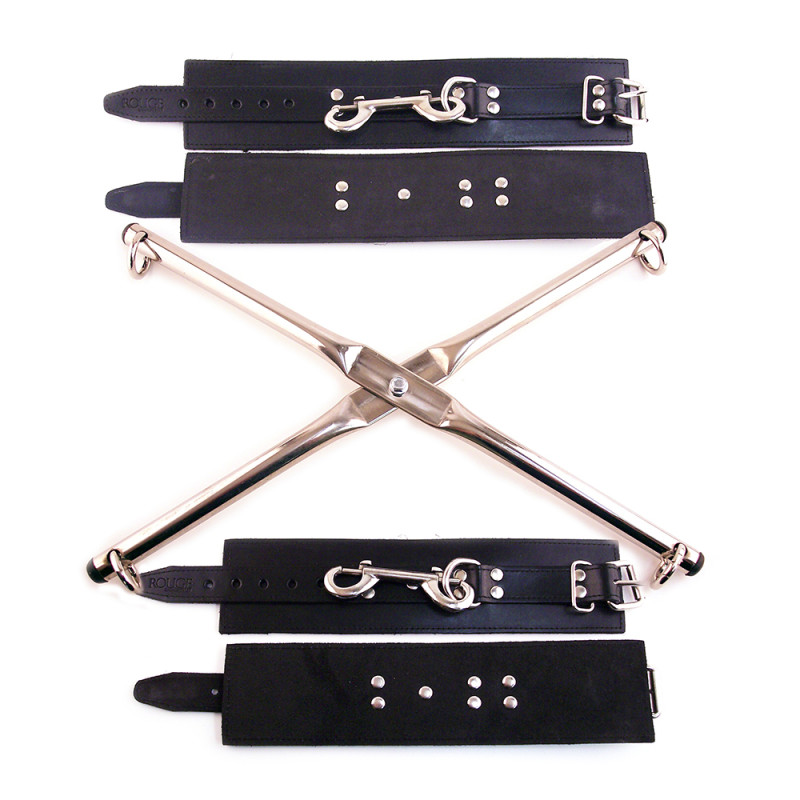 Rouge Rod Hog Tie with Leather Wrist & Ankle Cuffs Black CUFFS (T11386)