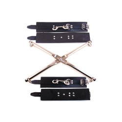 Rouge Rod Hog Tie with Leather Wrist & Ankle Cuffs Black CUFFS (T11386)