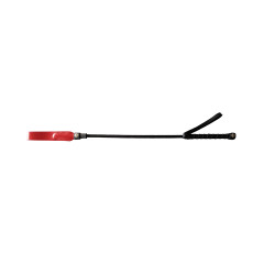 Rouge Short Leather Riding Crop Slim Tip 20'' Black (T11334)