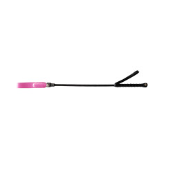 Rouge Short Leather Riding Crop Slim Tip 20'' Black (T11334)