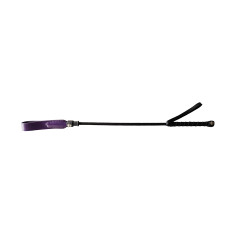Rouge Short Leather Riding Crop Slim Tip 20'' Black (T11334)