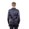 Rouge Leather Shirt, Leather, Full Sleeves Black (T11410)
