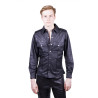 Rouge Leather Shirt, Leather, Full Sleeves Black (T11410)