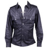 Rouge Leather Shirt, Leather, Full Sleeves Black (T11410)