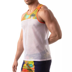 ToF Paris Floral Mesh Tank Top Yellow (T11897)