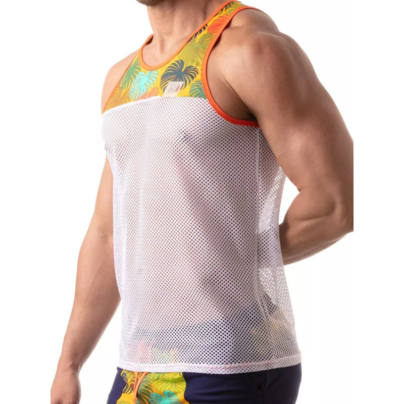 ToF Paris Floral Mesh Tank Top Yellow (T11897)