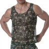 ToF Paris See Through Mesh Tank Top Khaki Camo (T11717)