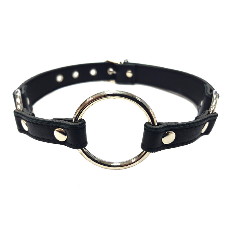 Rouge Leather O-Ring Gag Black (T11431)