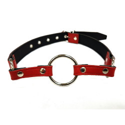 Rouge Leather O-Ring Gag Black (T11431)