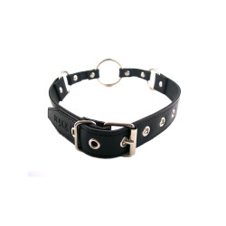 Rouge Leather O-Ring Gag Black (T11431)